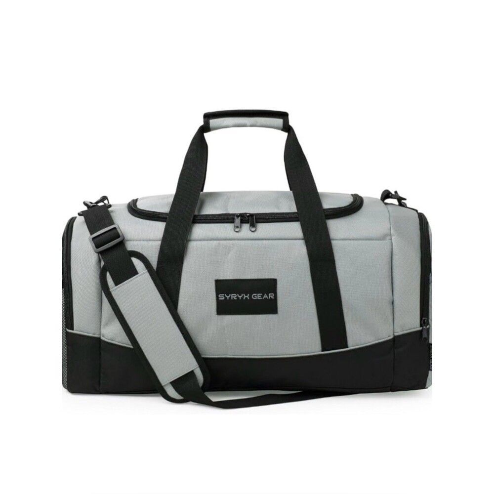 Syryx Gear Gym Bag Unisex Sports Duffle Bag Separate Wet Pocket, Shoe Spaces NWT
